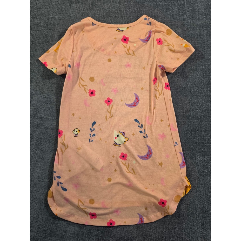 Disney Princess Belle Pink Nightgown Beauty and the Beast Sleep Dress Girls 4 - Picture 2 of 5